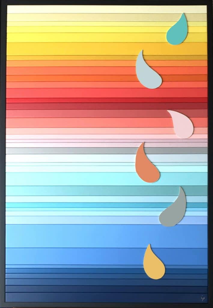 tableau, bois, art geometric