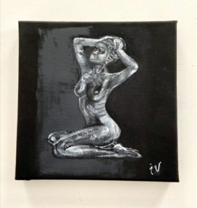 Nu, femme artiste, corps femme, atelier artiste, petit tableau