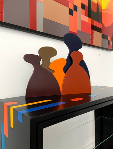 painted wood sculpture