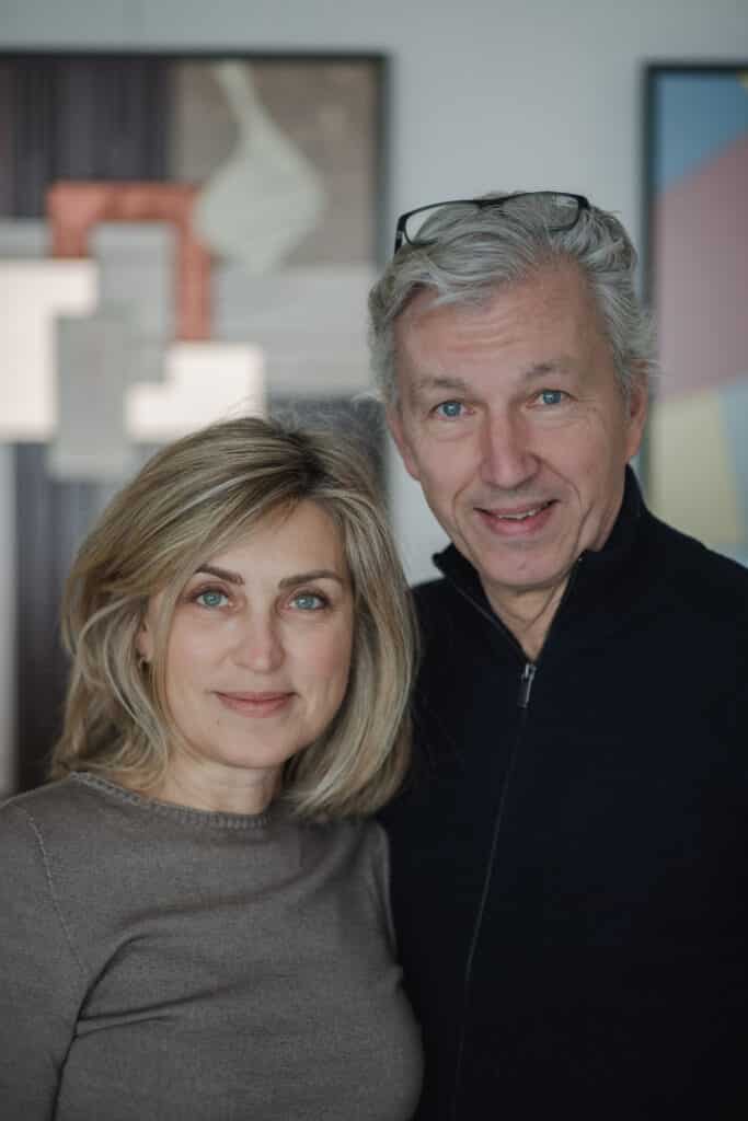 Portrait des artistes Irina Duquesne et Philippe Dufay de la galerie Couleurs en Design à Marly-le-Roi